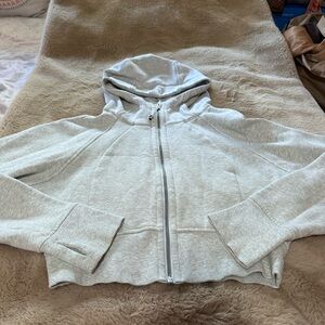 Lululemon Scuba Full-Zip Cropped Hoodie Light Gray M